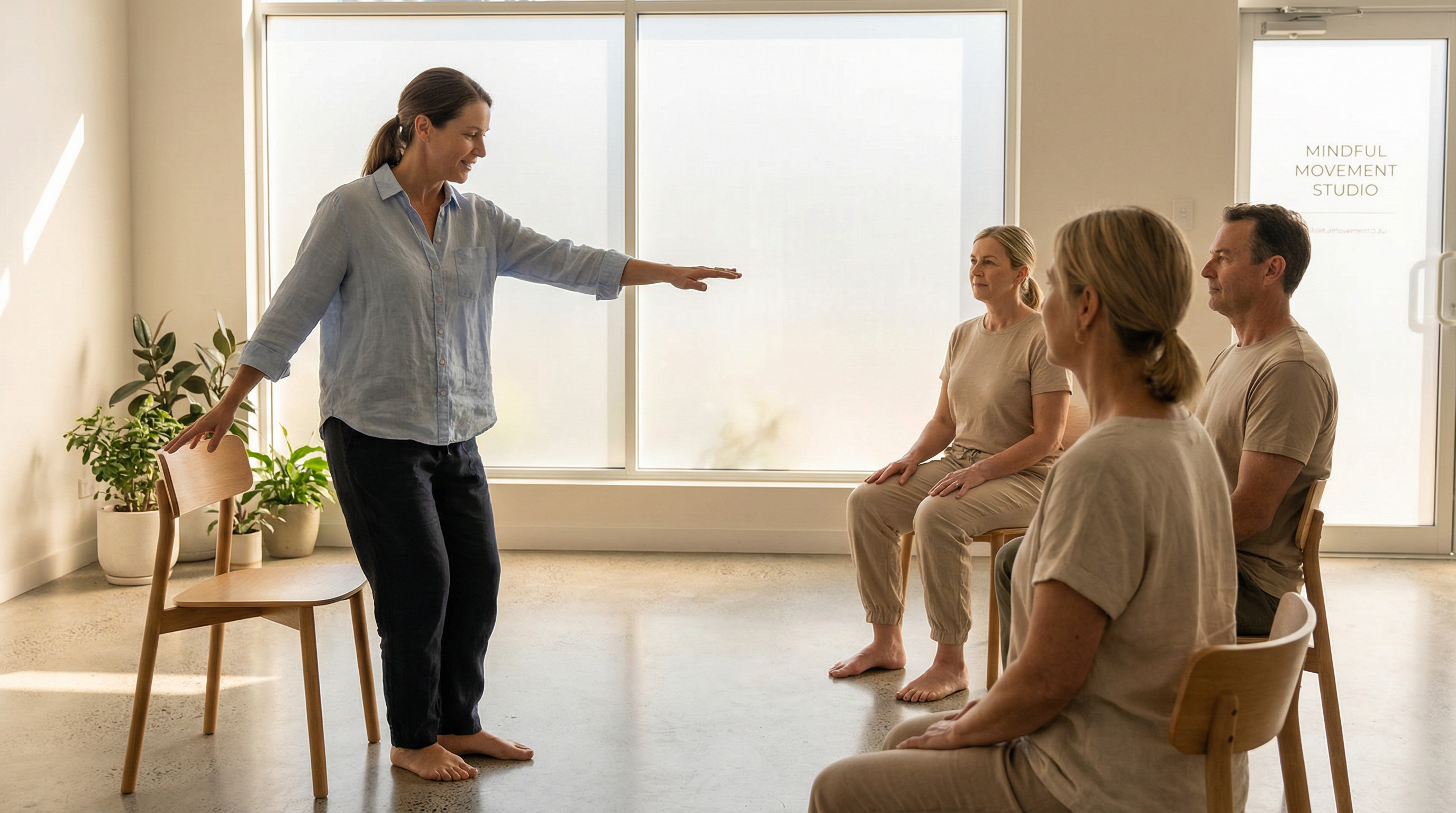 Instruktor s skupinou